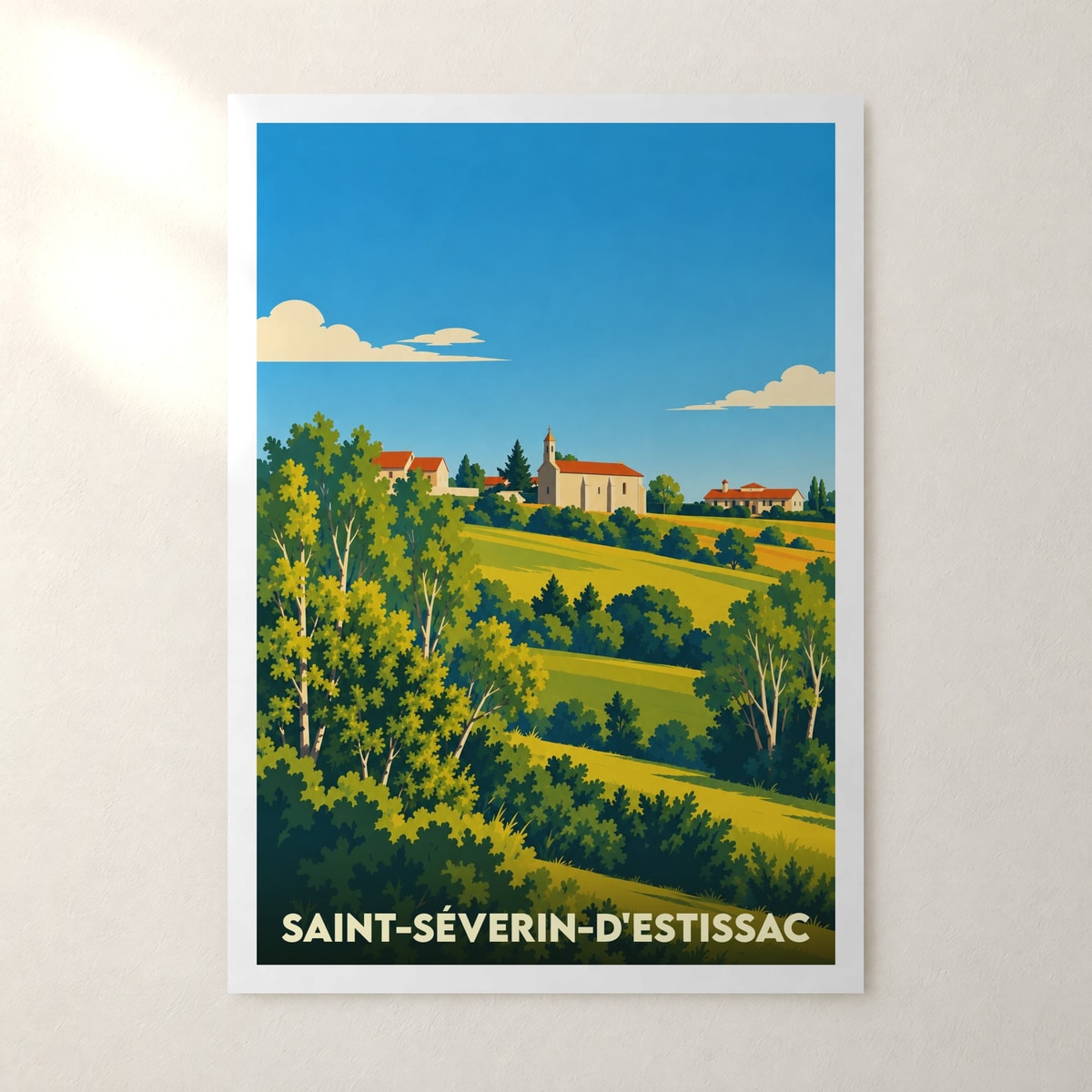 Affiche Saint-Séverin-d'Estissac – sans cadre, accrochée au mur
