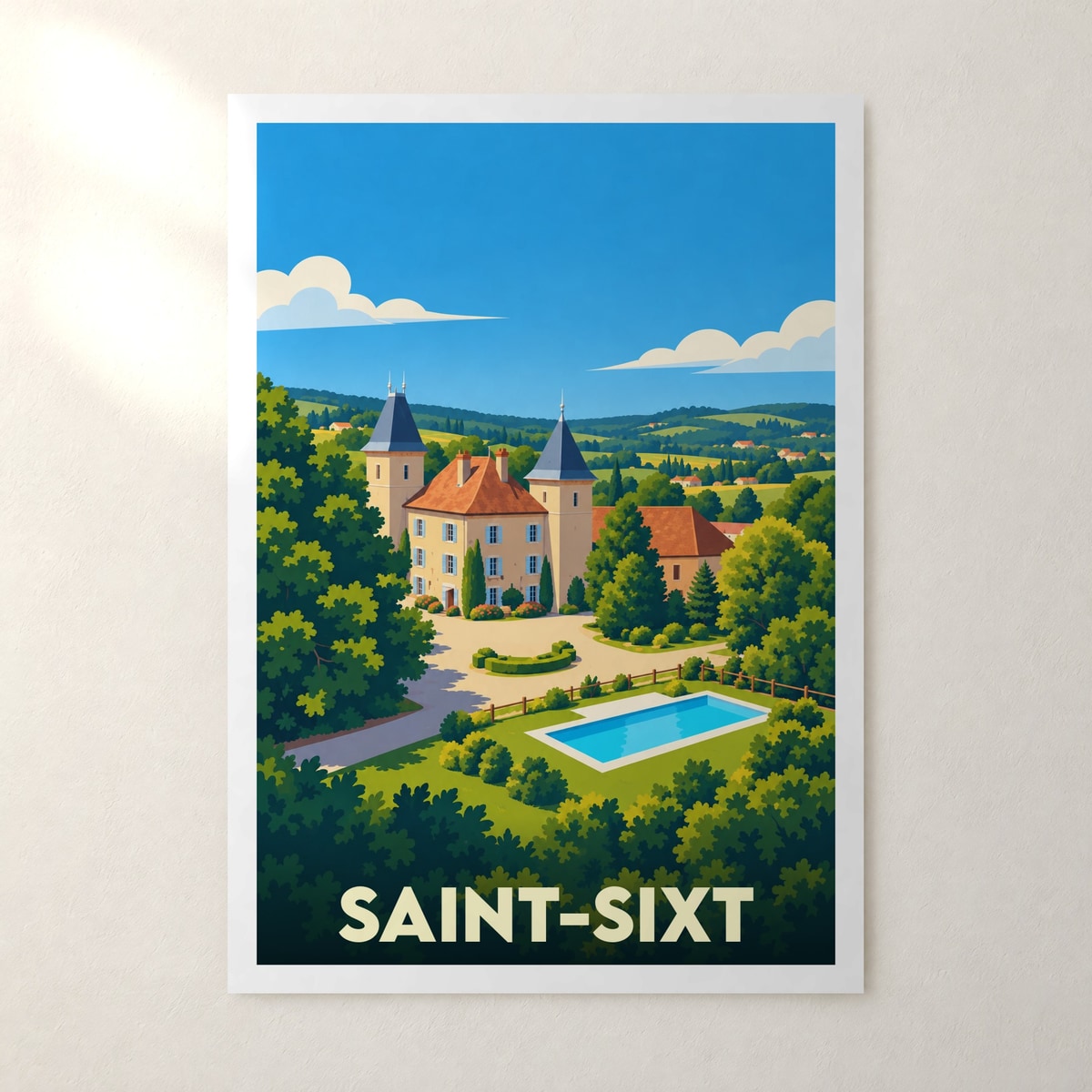 Affiche Saint-Sixt – sans cadre, accrochée au mur