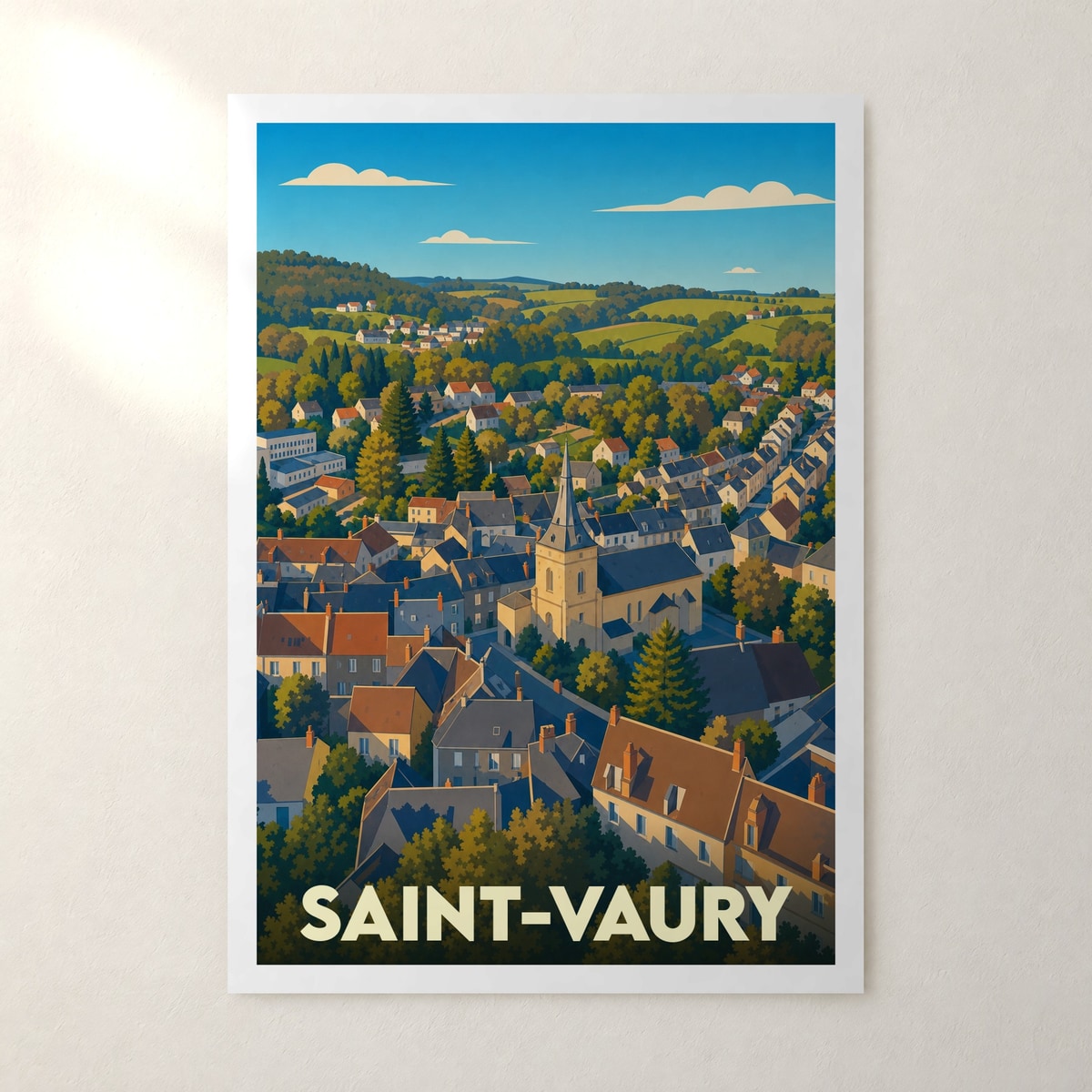 Affiche Saint-Vaury – sans cadre, accrochée au mur