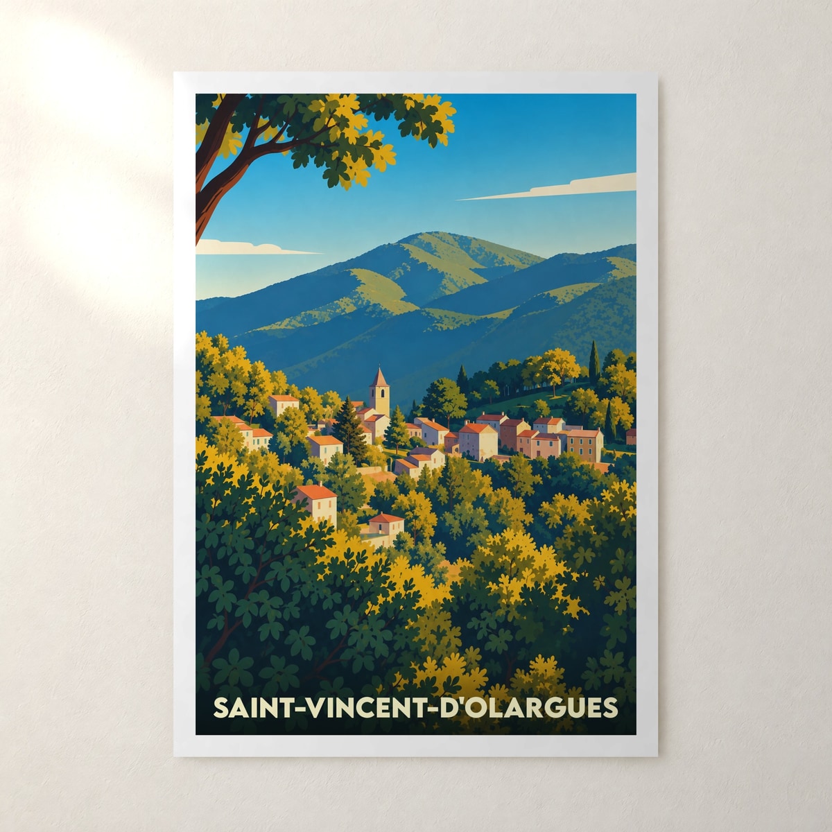 Affiche Saint-Vincent-d'Olargues – sans cadre, accrochée au mur