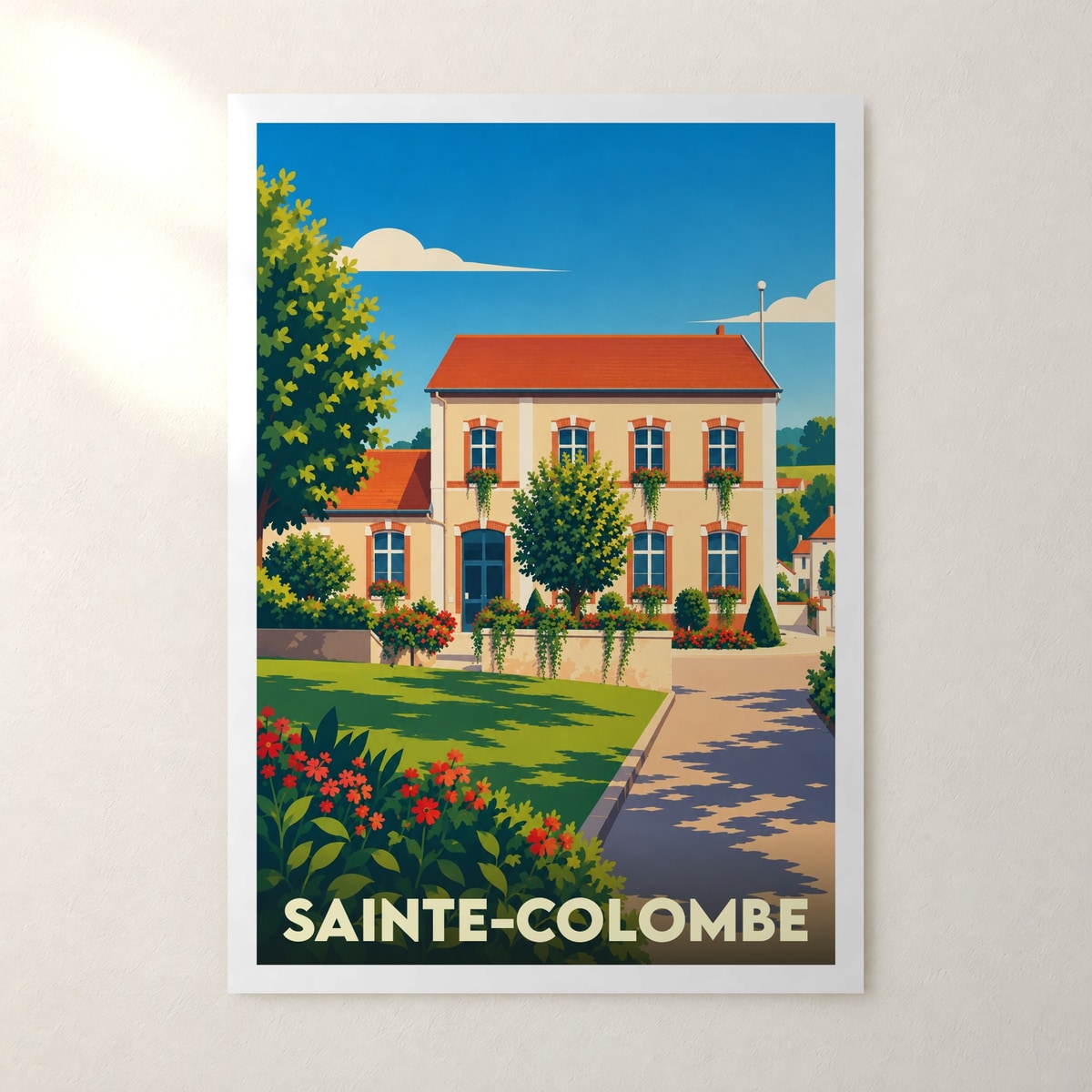 Affiche Sainte-Colombe (Seine-et-Marne) – sans cadre, accrochée au mur
