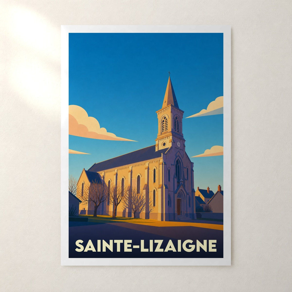 Affiche Sainte-Lizaigne – sans cadre, accrochée au mur