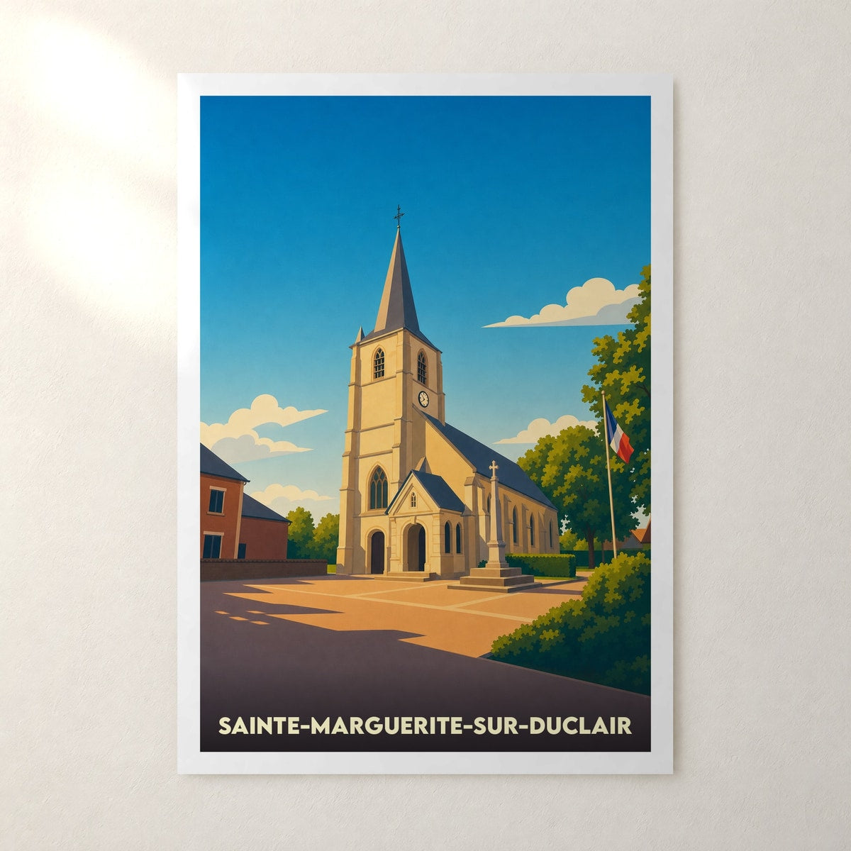 Affiche Sainte-Marguerite-sur-Duclair – sans cadre, accrochée au mur