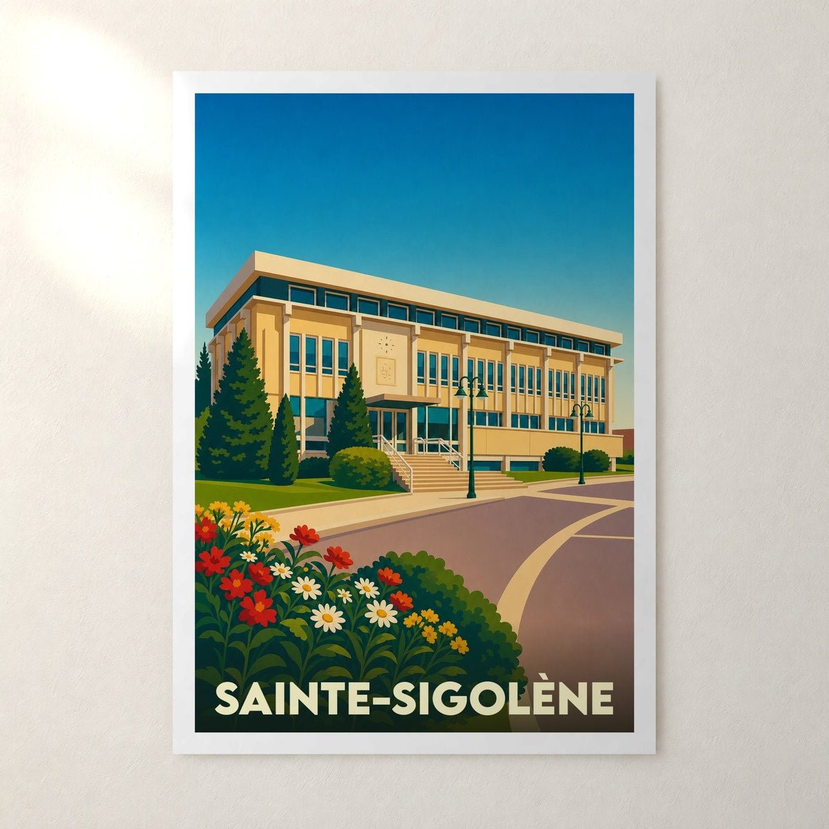 Affiche Sainte-Sigolène – sans cadre, accrochée au mur