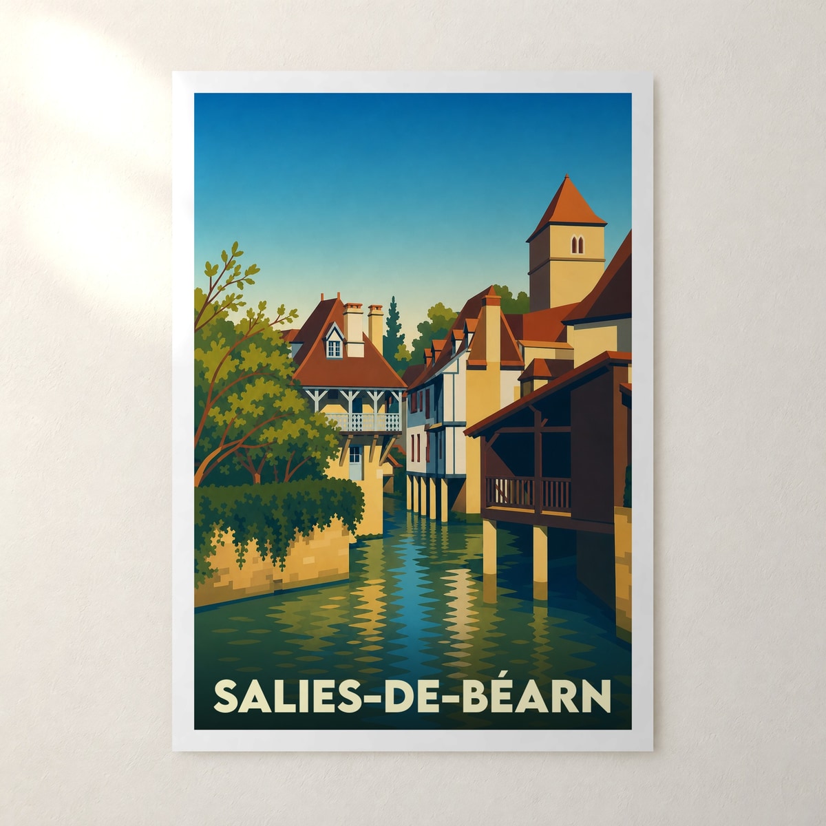 Affiche Salies-de-Béarn – sans cadre, accrochée au mur