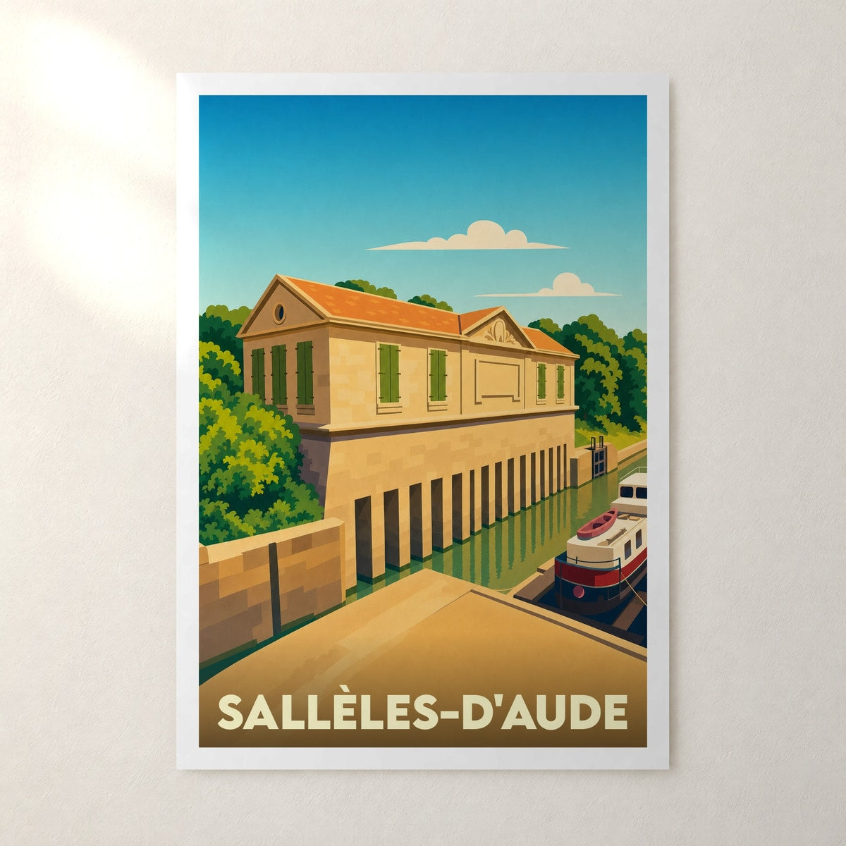 Affiche Sallèles-d'Aude – sans cadre, accrochée au mur