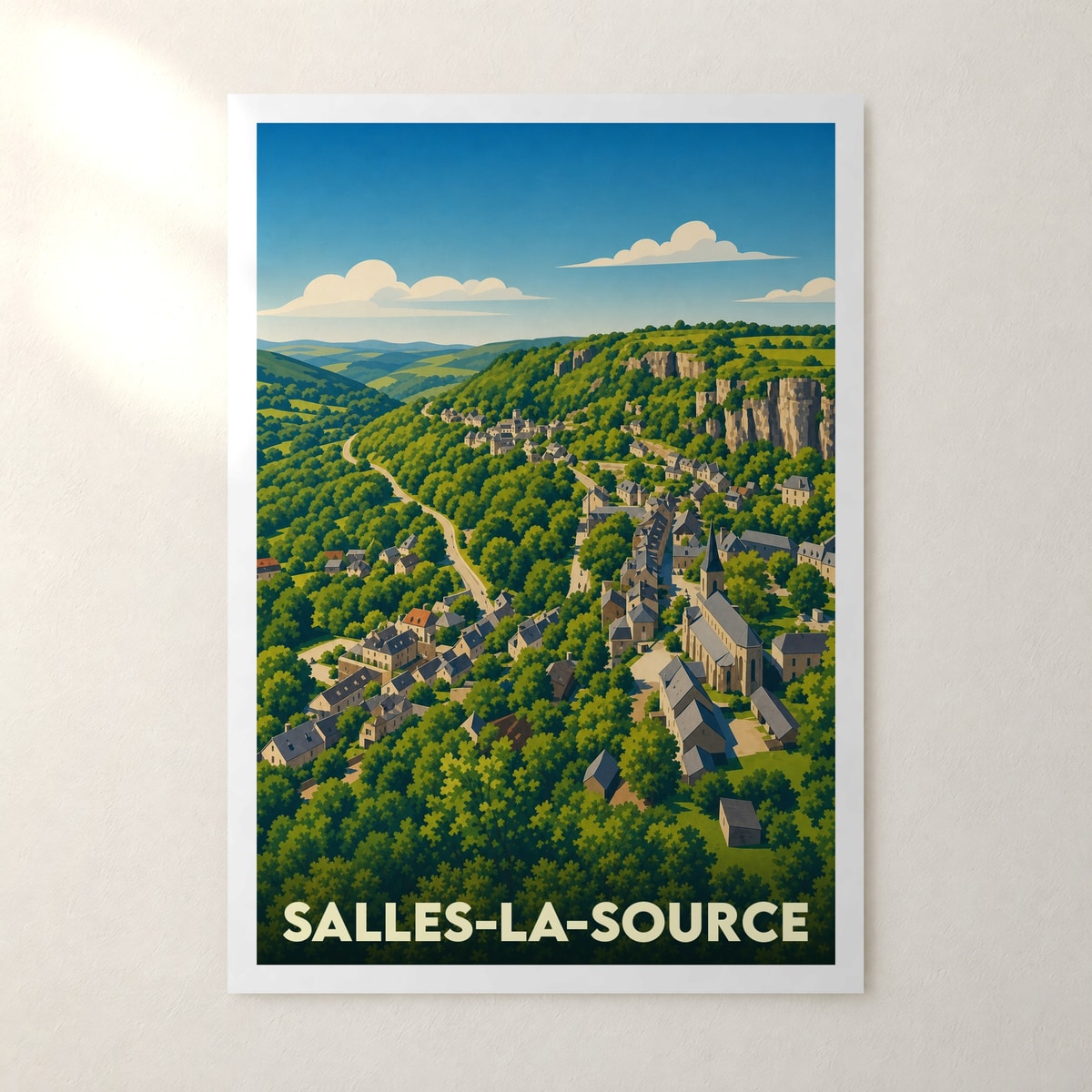 Affiche Salles-la-Source – sans cadre, accrochée au mur