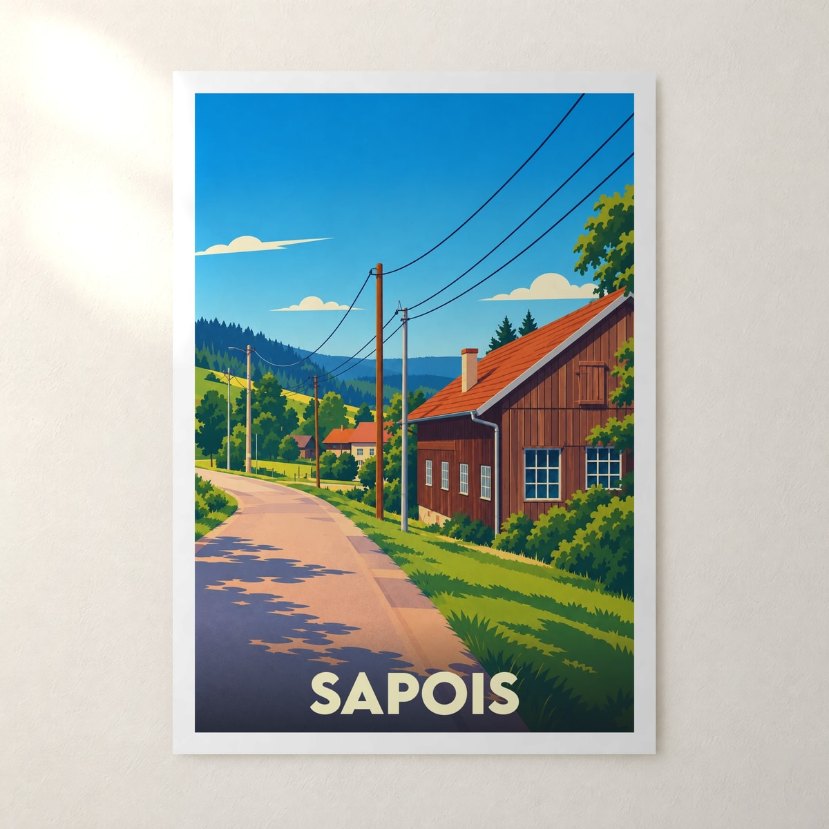 Affiche Sapois (Vosges) – sans cadre, accrochée au mur