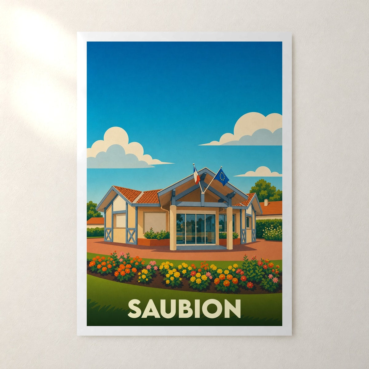 Affiche Saubion – sans cadre, accrochée au mur