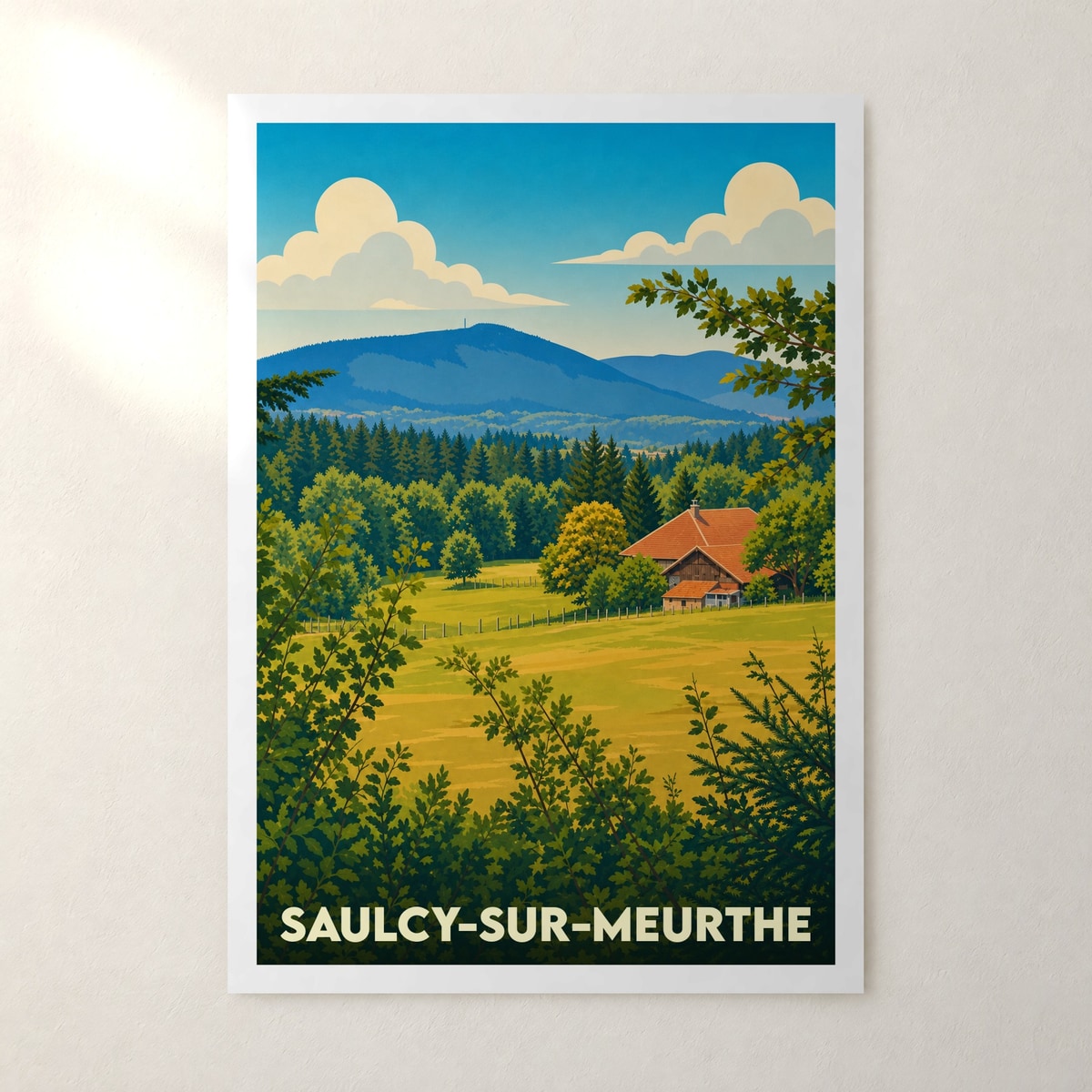 Affiche Saulcy-sur-Meurthe – sans cadre, accrochée au mur