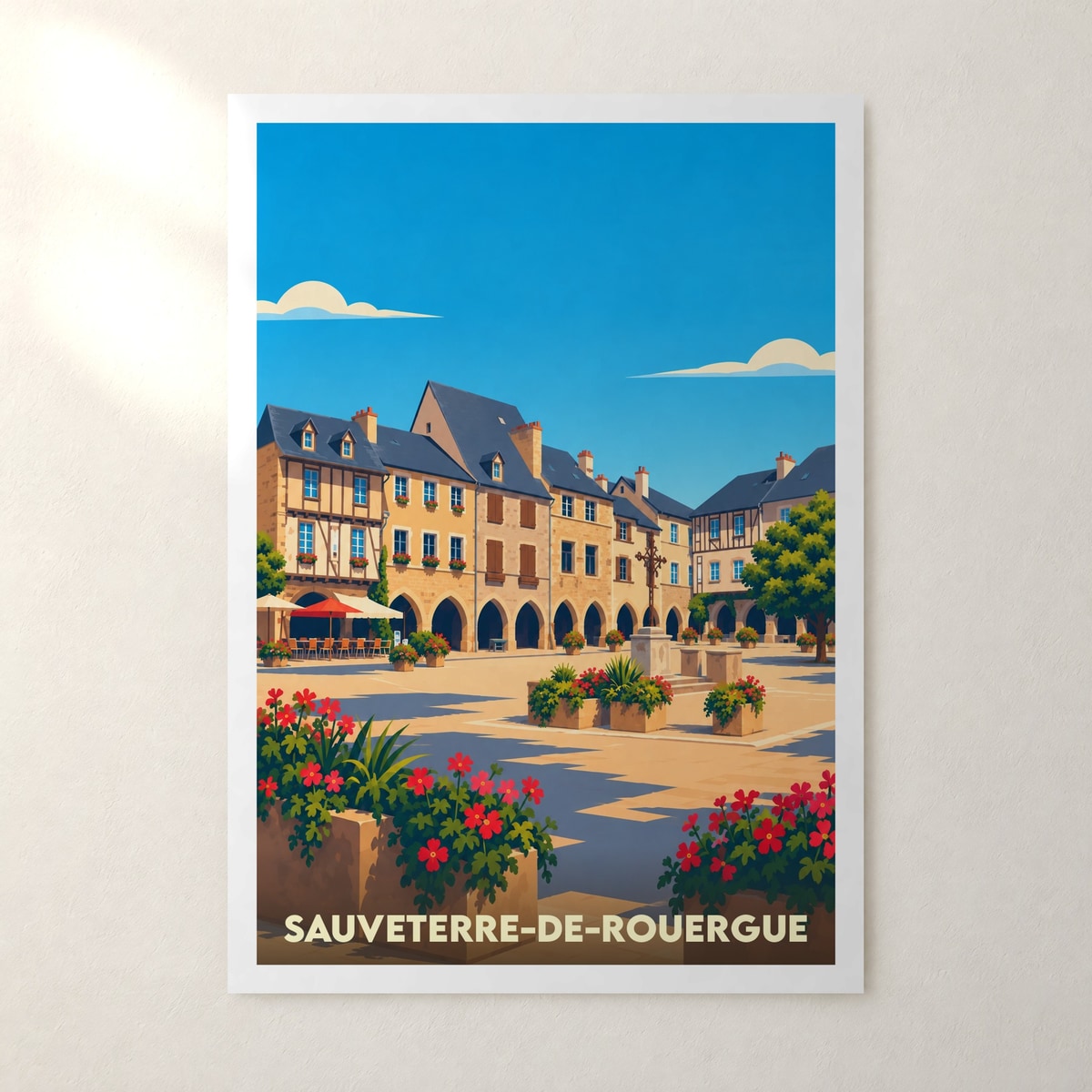 Affiche Sauveterre-de-Rouergue – sans cadre, accrochée au mur
