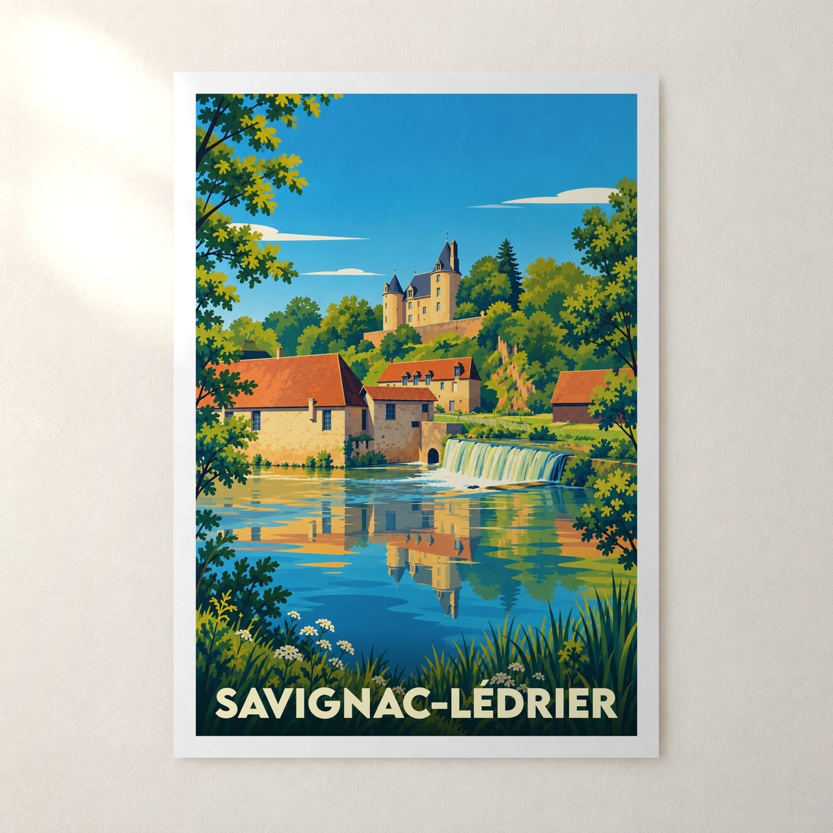 Affiche Savignac-Lédrier – sans cadre, accrochée au mur