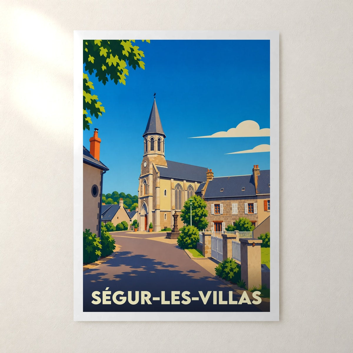 Affiche Ségur-les-Villas – sans cadre, accrochée au mur
