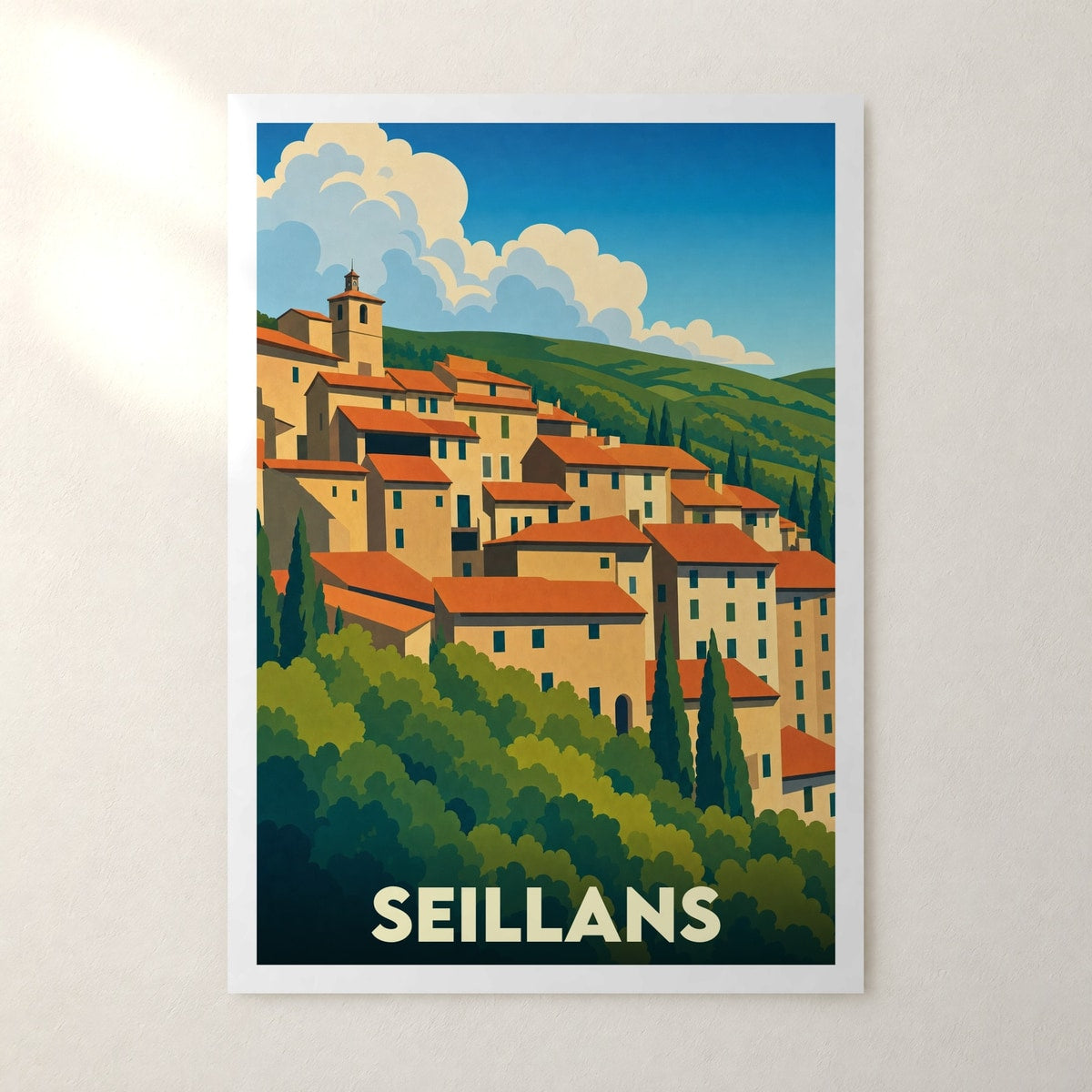 Affiche Seillans – sans cadre, accrochée au mur