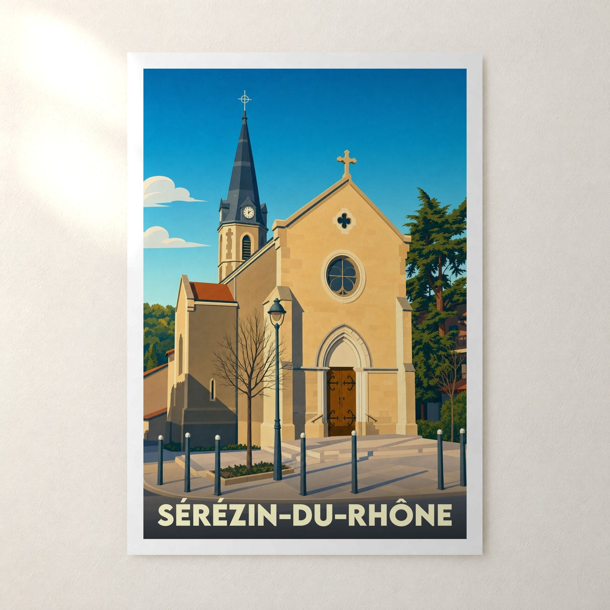 Affiche Sérézin-du-Rhône – sans cadre, accrochée au mur