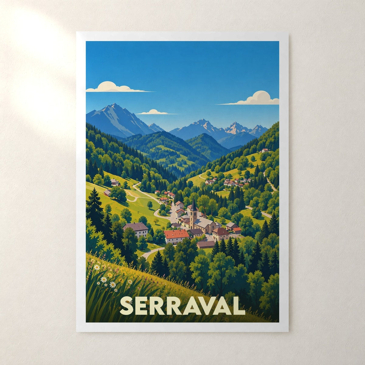 Affiche Serraval – sans cadre, accrochée au mur