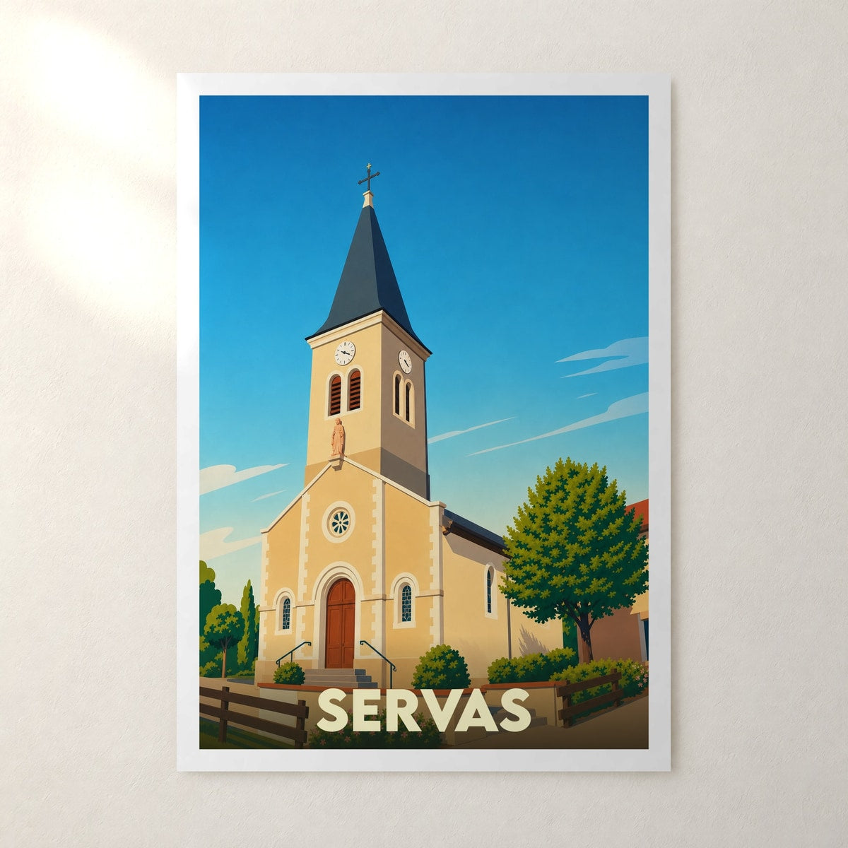 Affiche Servas – sans cadre, accrochée au mur