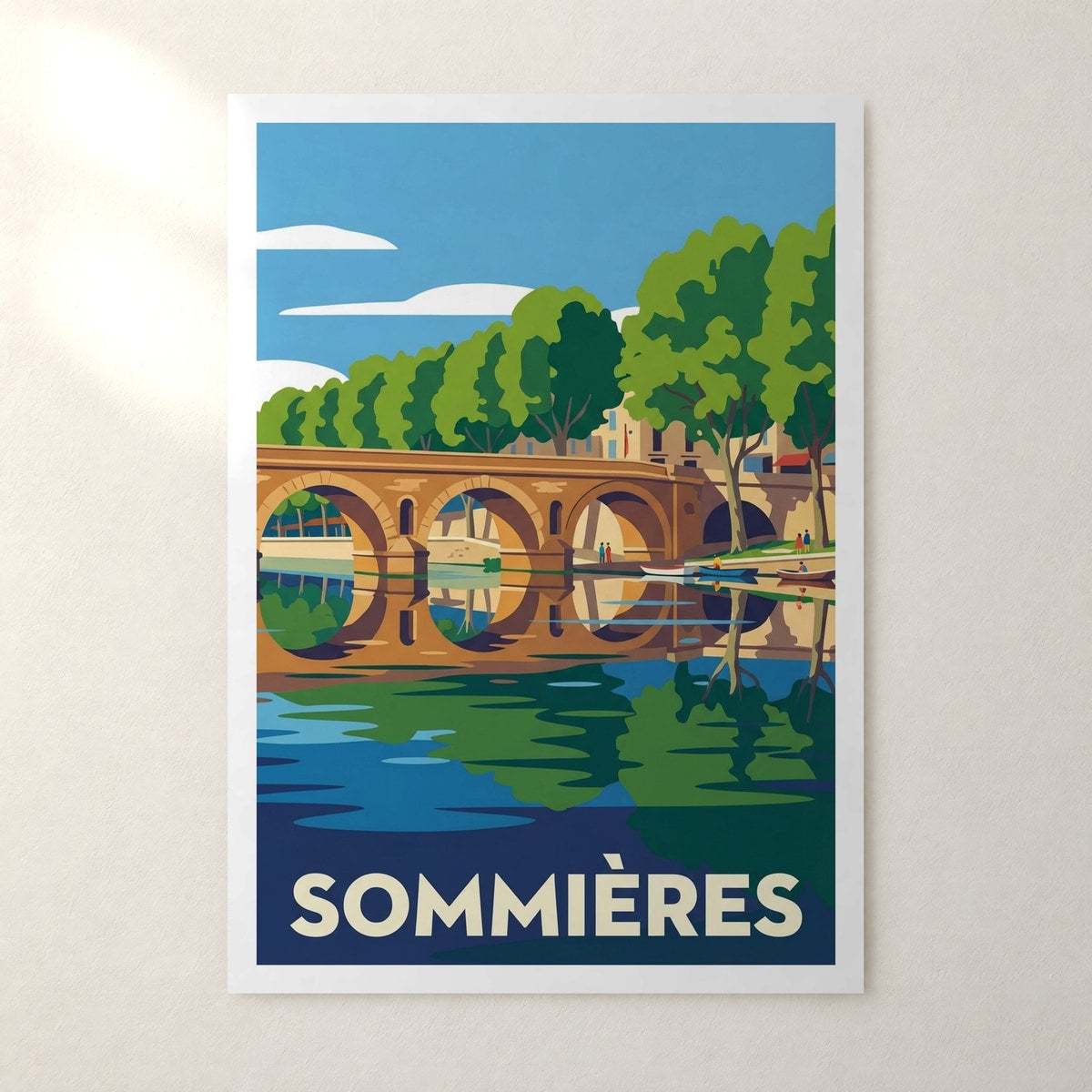Affiche Sommières – sans cadre, accrochée au mur