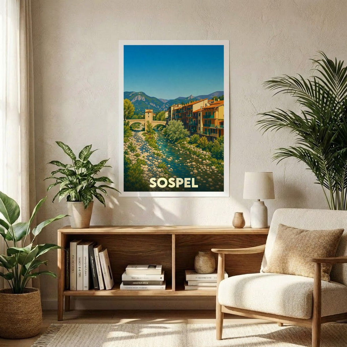 Affiche A1 (59,4 x 84,1 cm) Sans cadre souvenir de Sospel