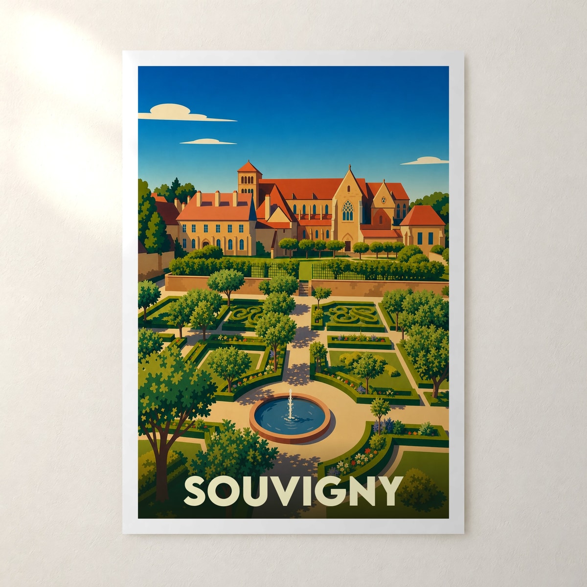 Affiche Souvigny – sans cadre, accrochée au mur