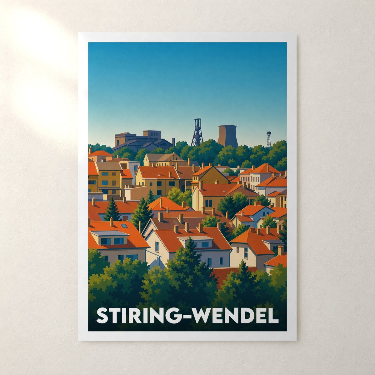 Affiche Stiring-Wendel – sans cadre, accrochée au mur