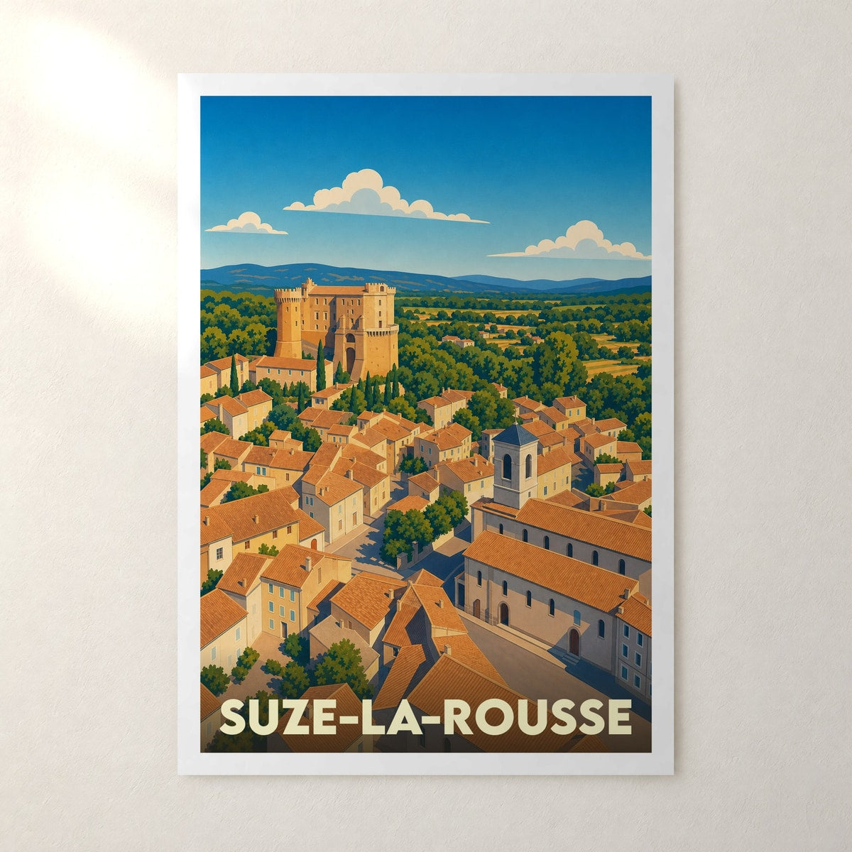 Affiche Suze-la-Rousse – sans cadre, accrochée au mur