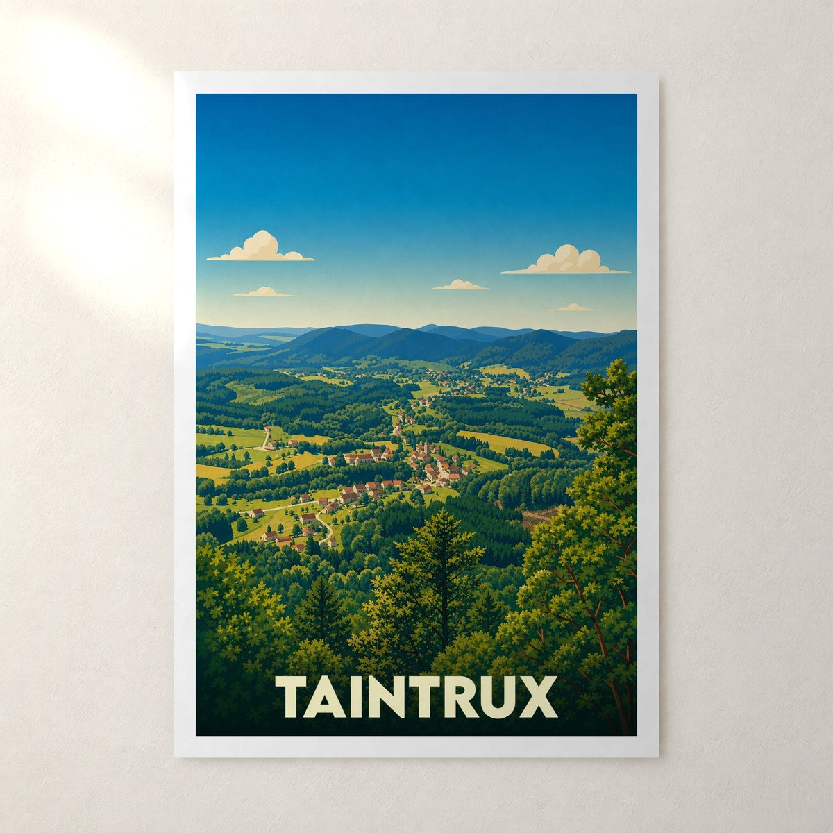 Affiche Taintrux – sans cadre, accrochée au mur