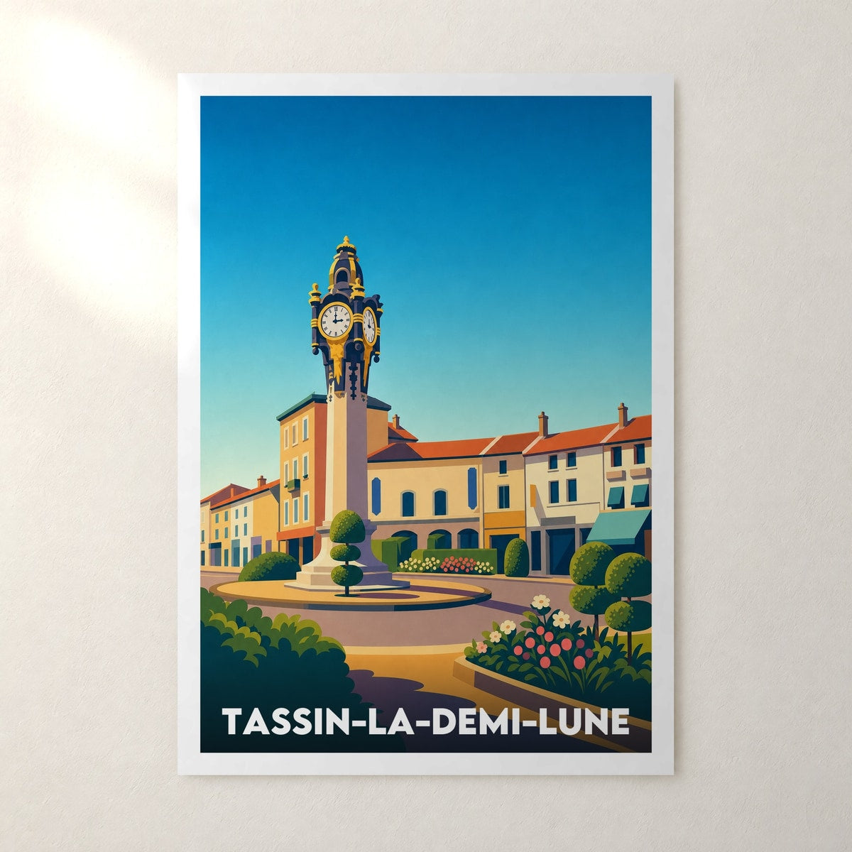 Affiche Tassin-la-Demi-Lune – sans cadre, accrochée au mur