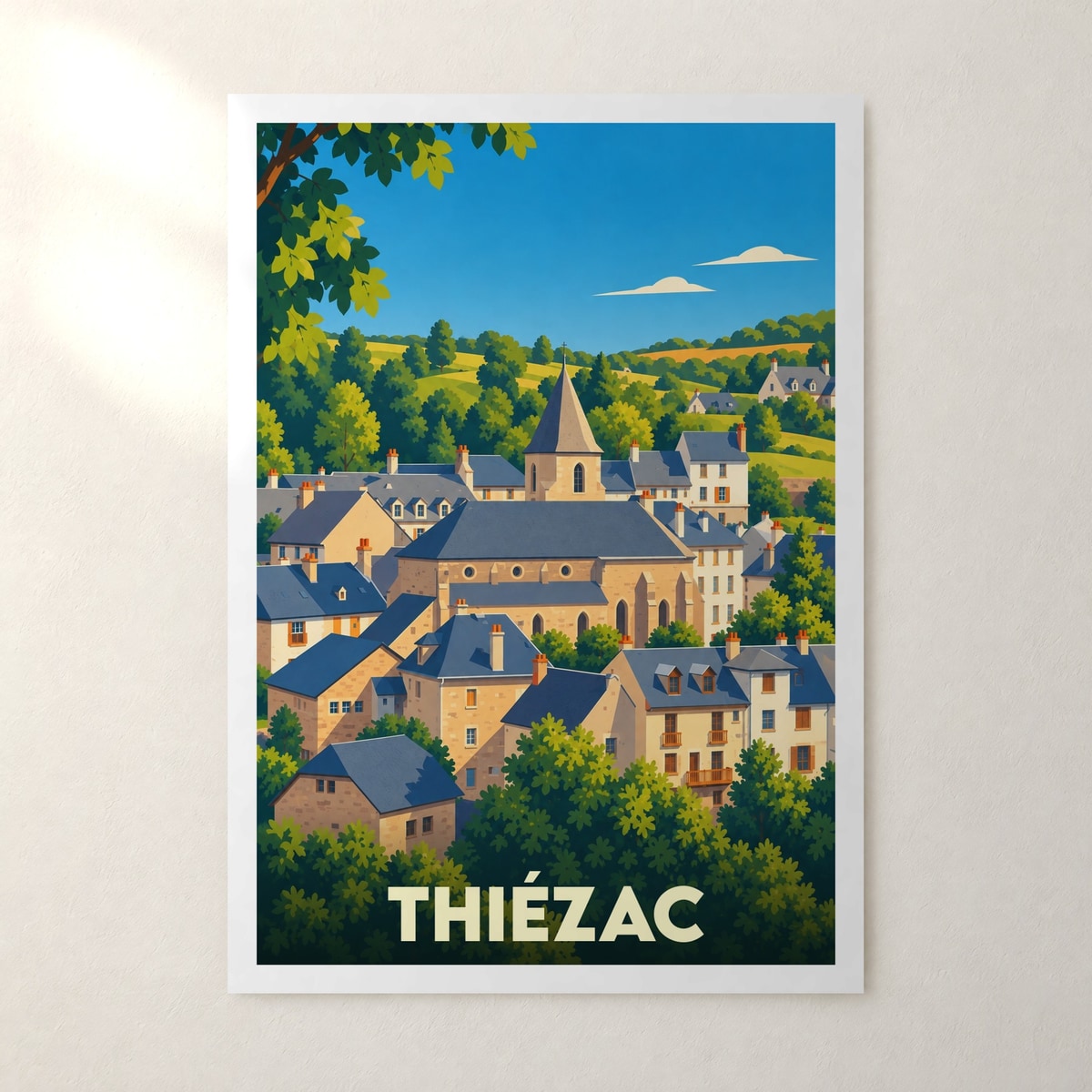 Affiche Thiézac – sans cadre, accrochée au mur