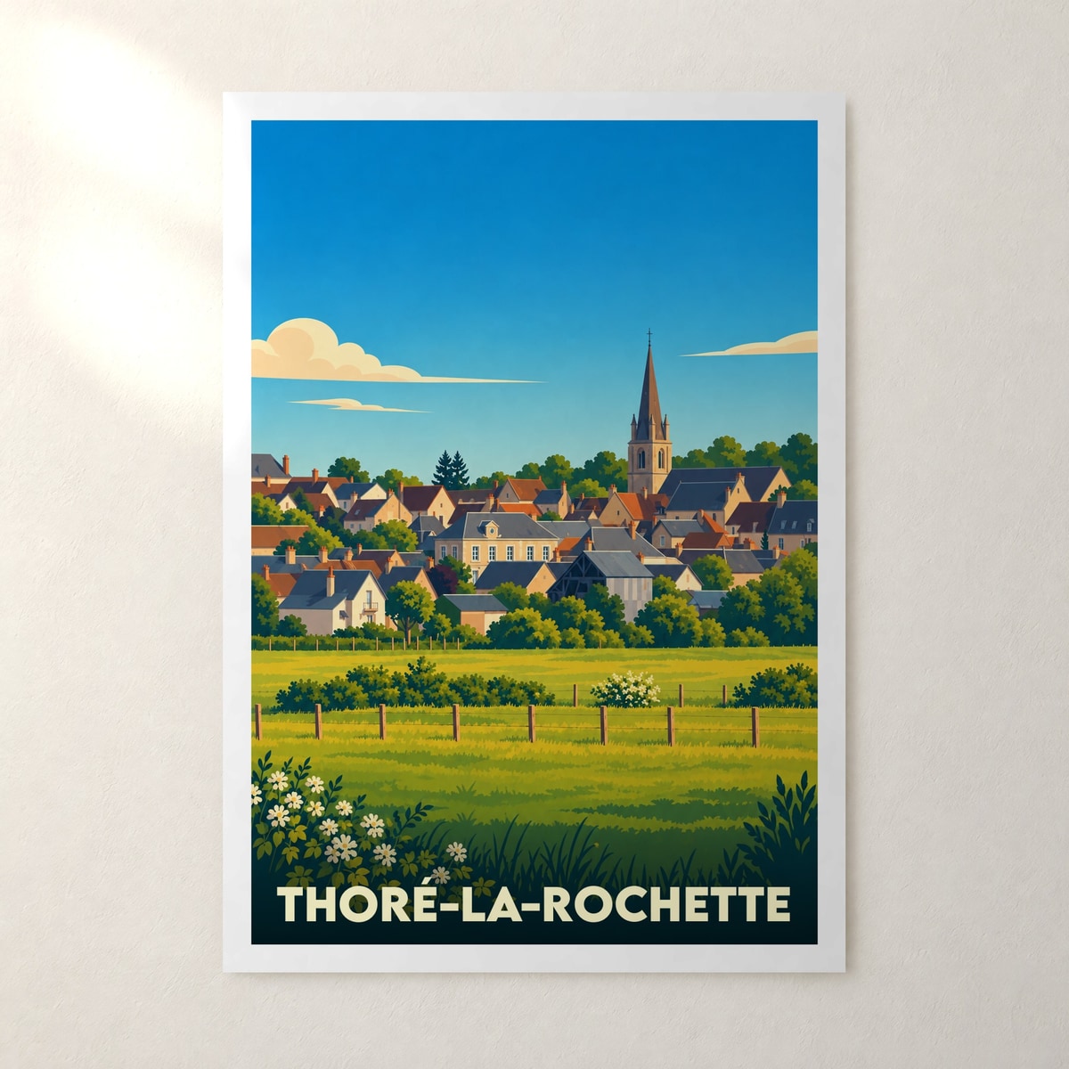 Affiche Thoré-la-Rochette – sans cadre, accrochée au mur