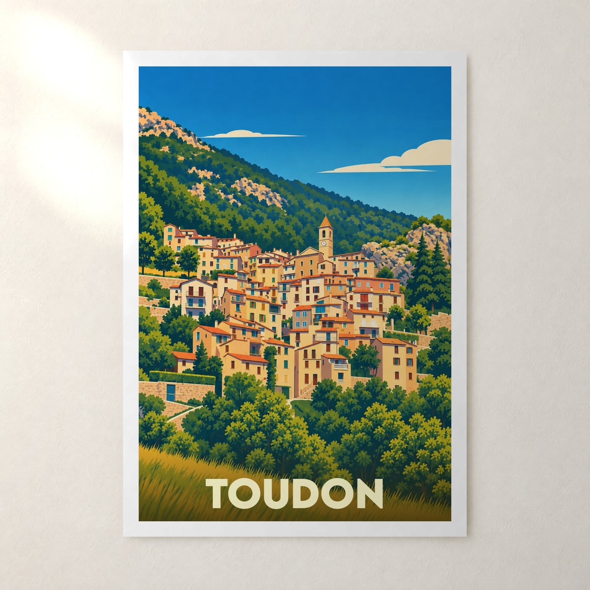 Affiche Toudon – sans cadre, accrochée au mur