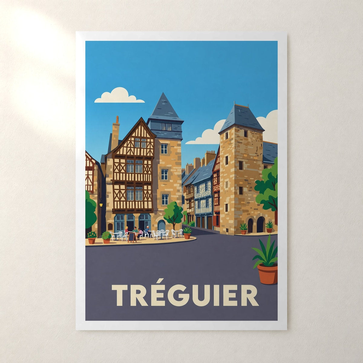 Affiche Tréguier – sans cadre, accrochée au mur