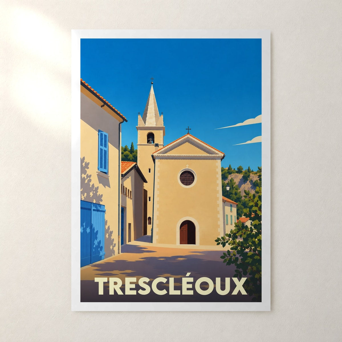 Affiche Trescléoux – sans cadre, accrochée au mur