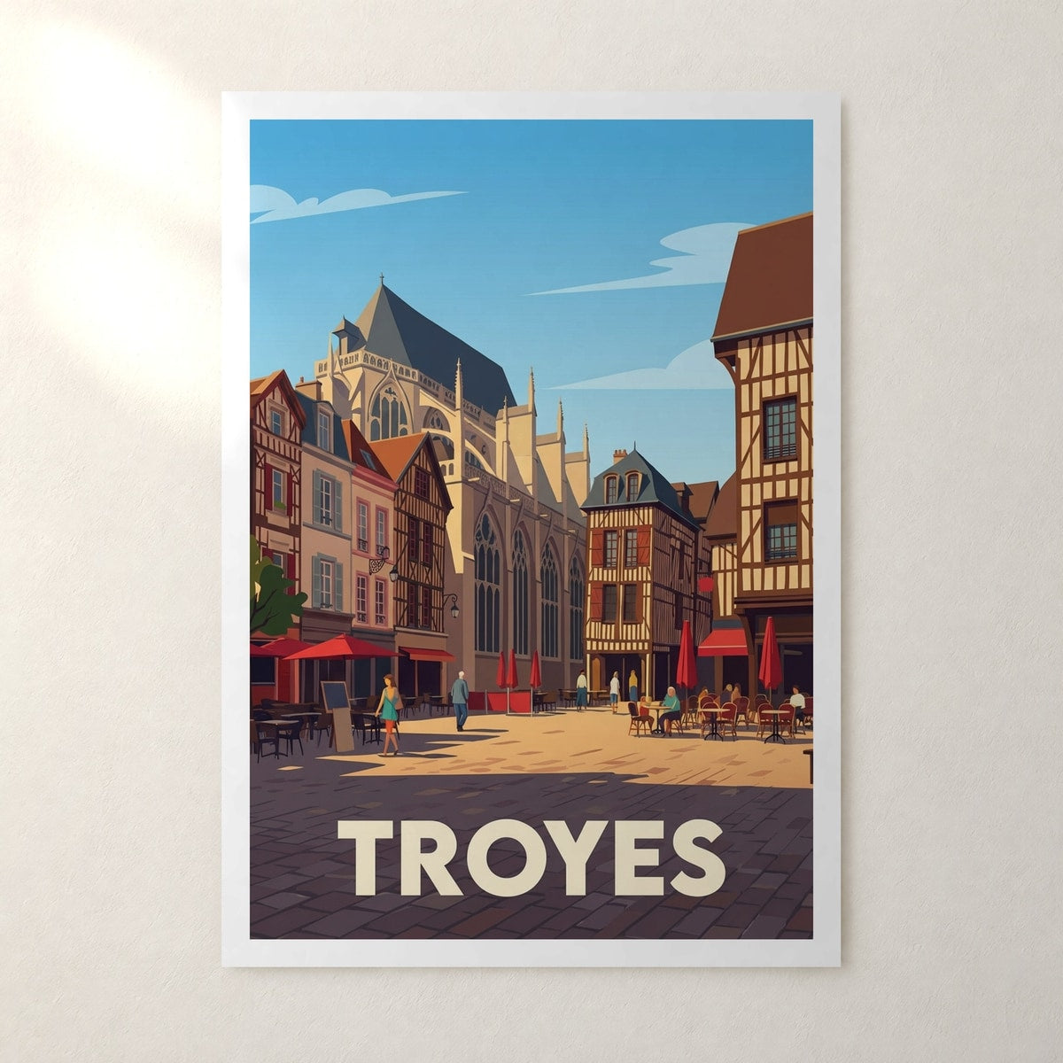 Affiche Troyes – sans cadre, accrochée au mur