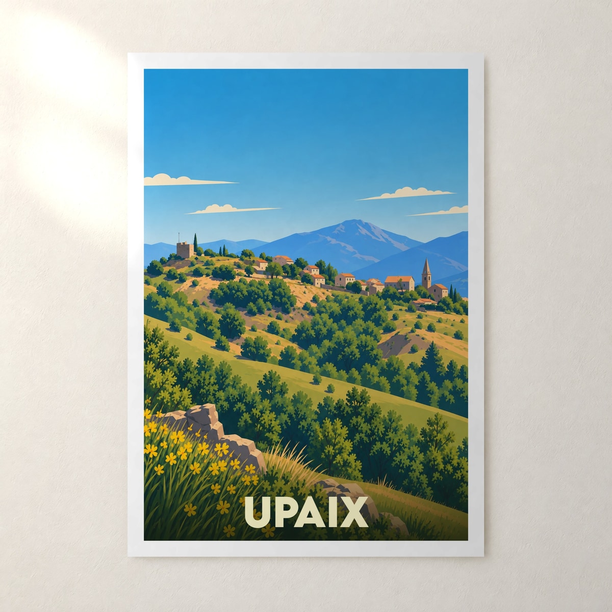 Affiche Upaix – sans cadre, accrochée au mur