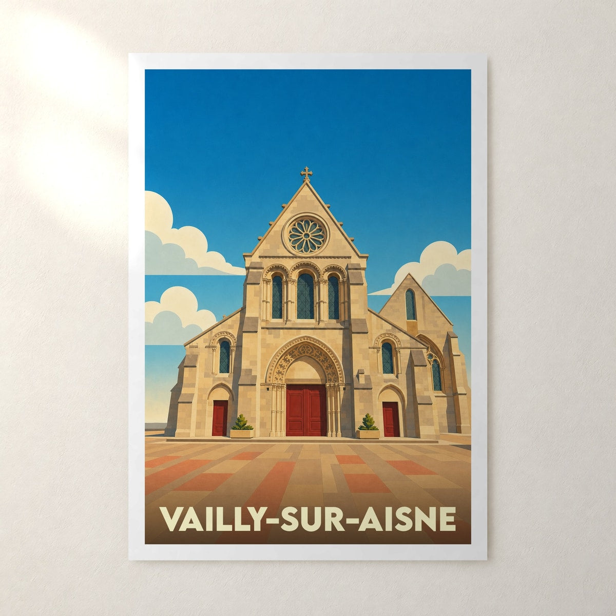 Affiche Vailly-sur-Aisne – sans cadre, accrochée au mur
