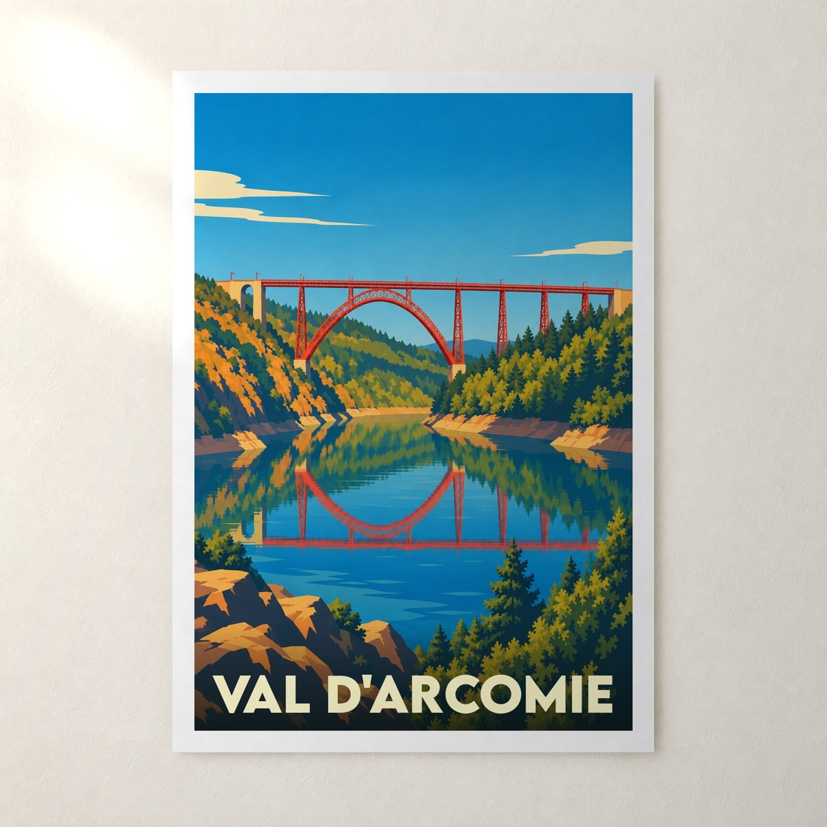 Affiche Val d'Arcomie – sans cadre, accrochée au mur