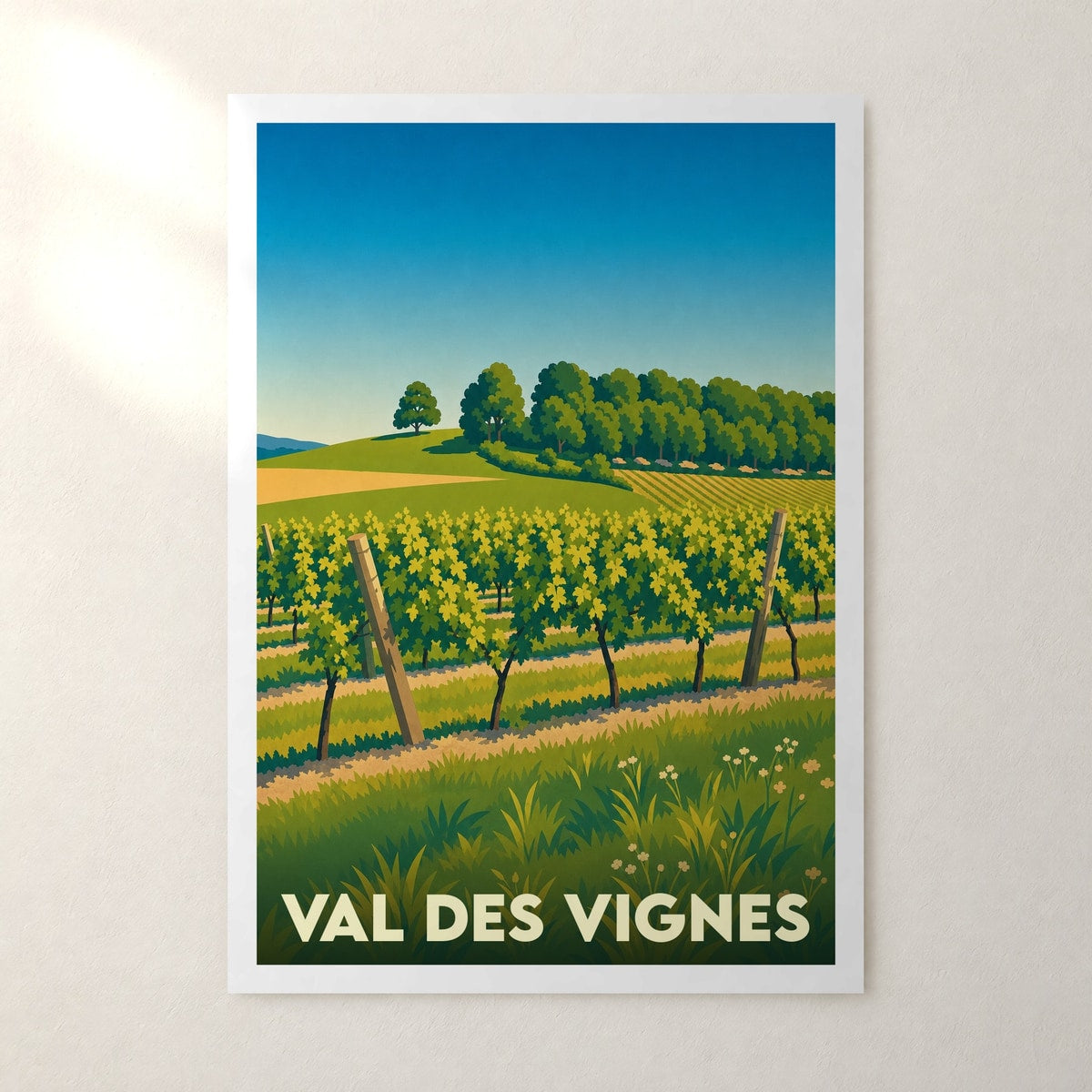 Affiche Val des Vignes – sans cadre, accrochée au mur