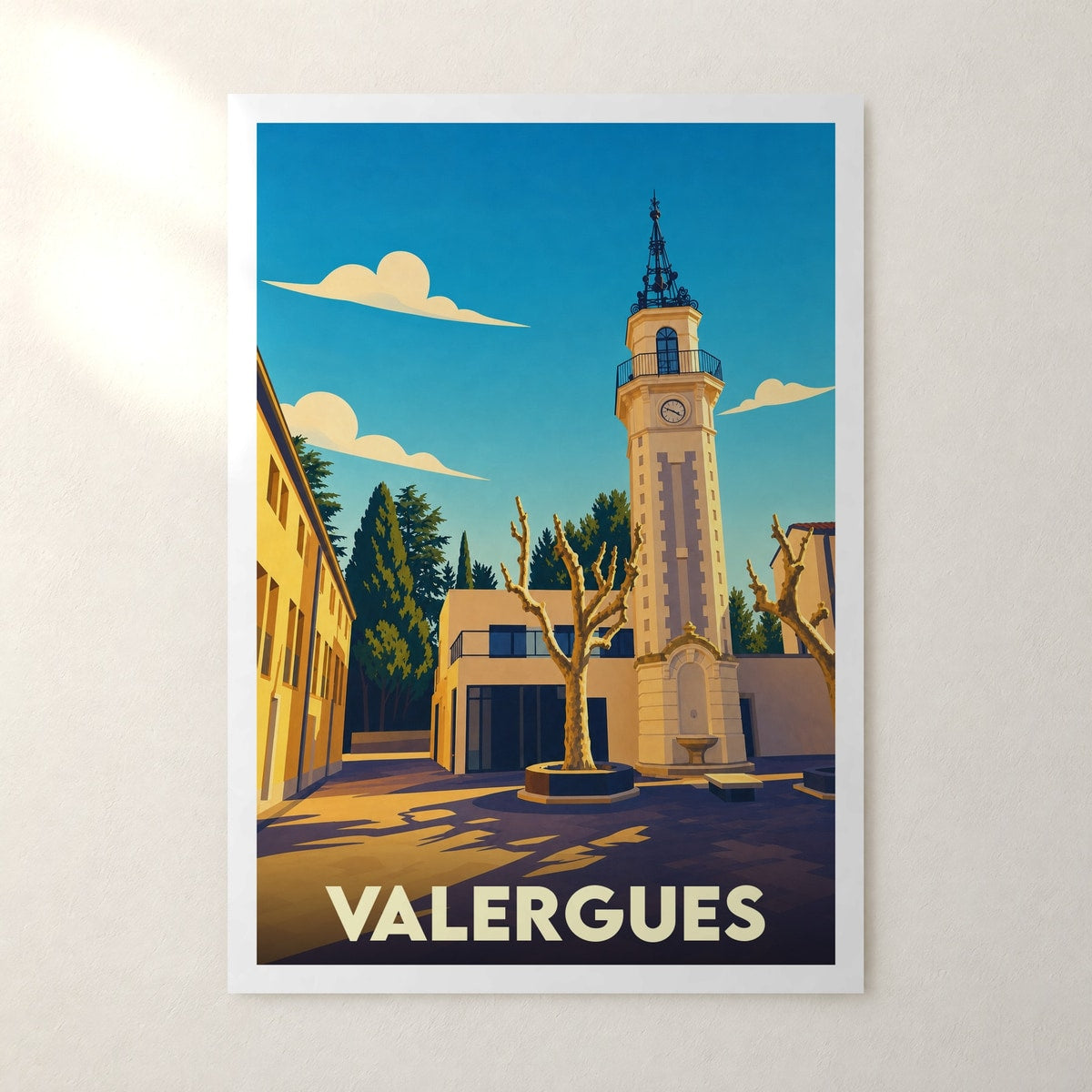 Affiche Valergues – sans cadre, accrochée au mur