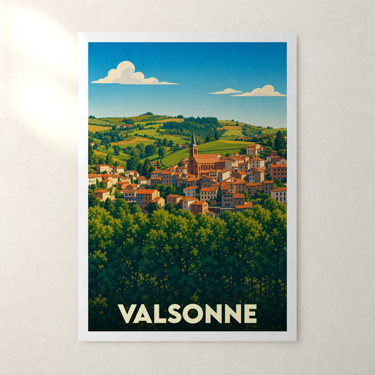 Affiche Valsonne – sans cadre, accrochée au mur