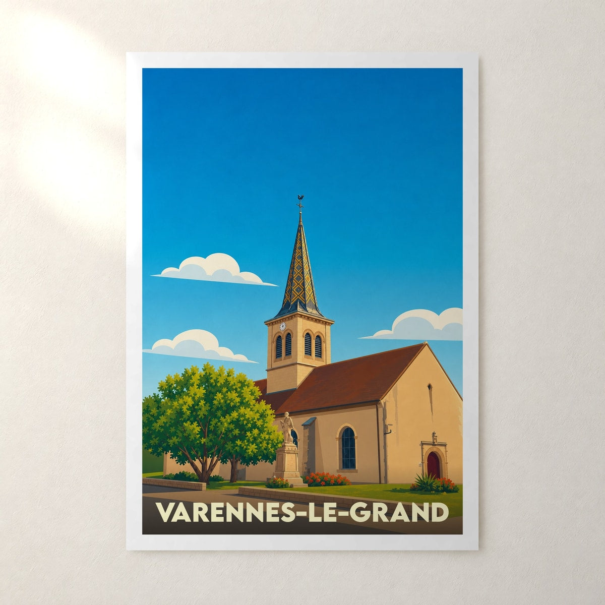 Affiche Varennes-le-Grand – sans cadre, accrochée au mur