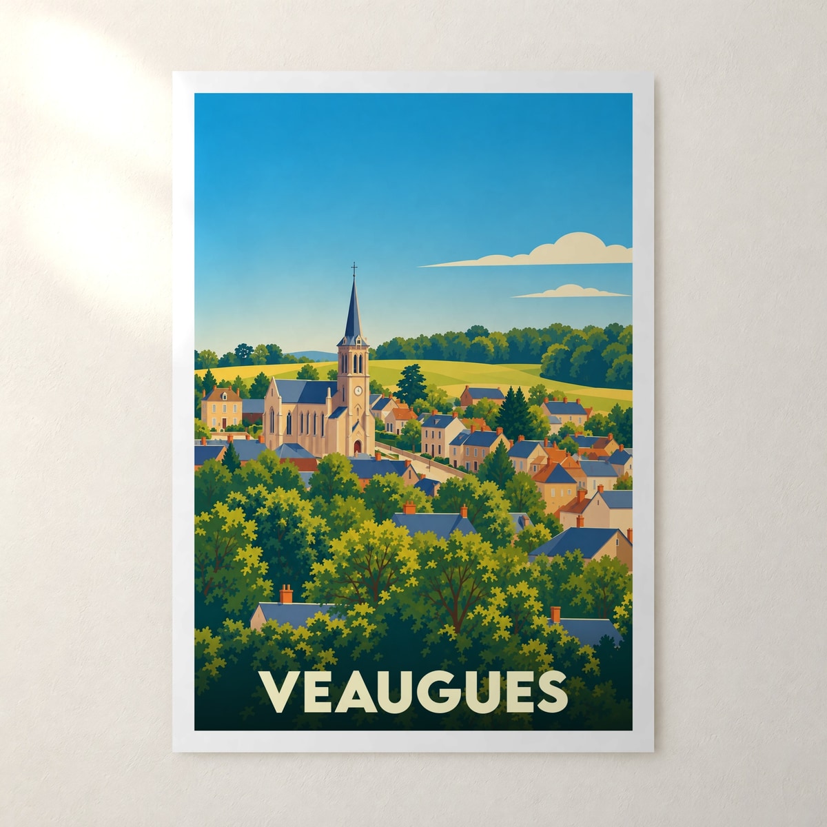 Affiche Veaugues – sans cadre, accrochée au mur