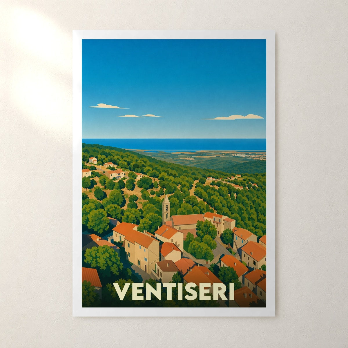 Affiche Ventiseri – sans cadre, accrochée au mur