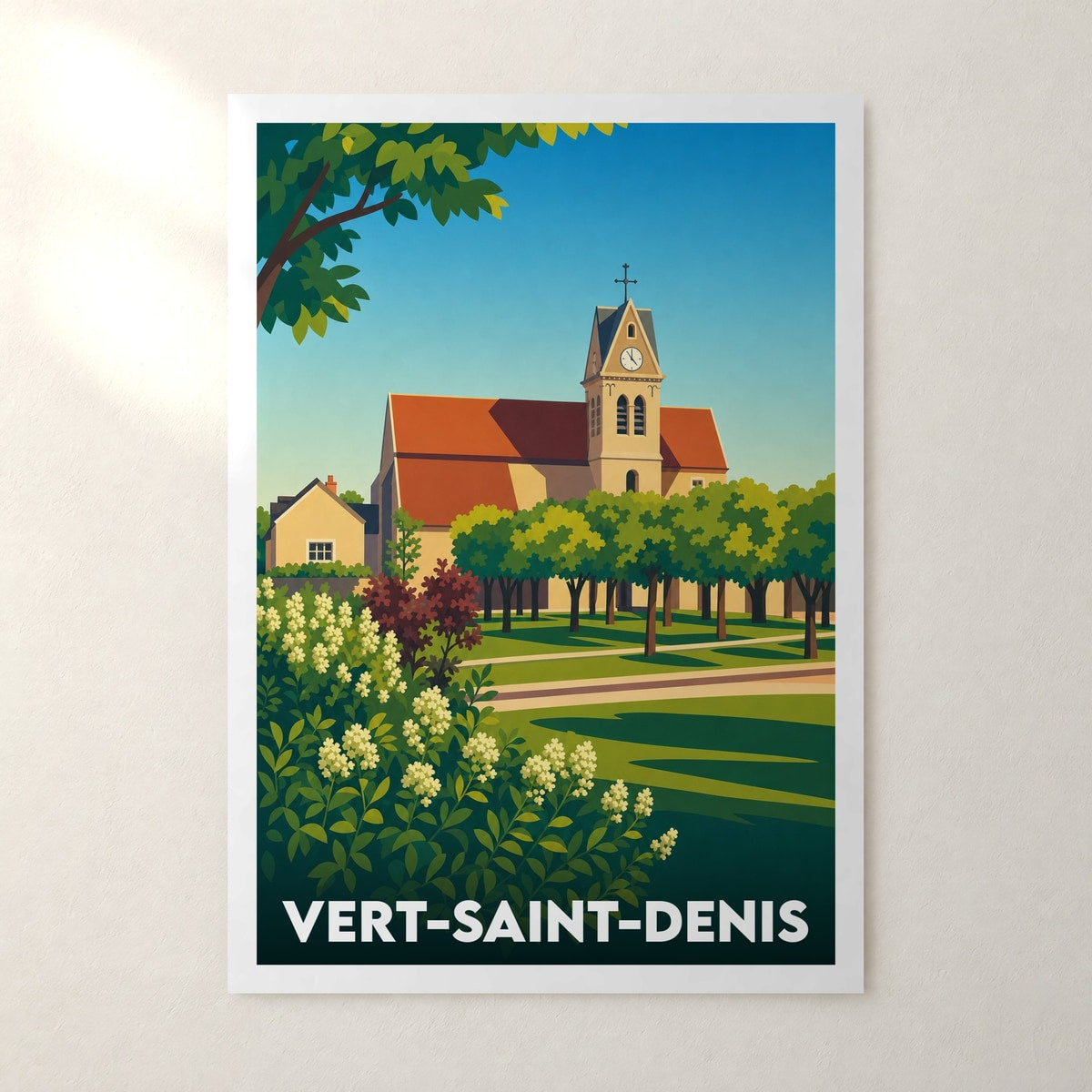 Affiche Vert-Saint-Denis – sans cadre, accrochée au mur