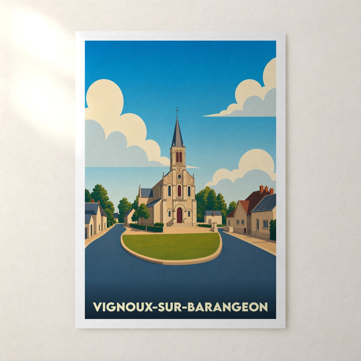 Affiche Vignoux-sur-Barangeon – sans cadre, accrochée au mur