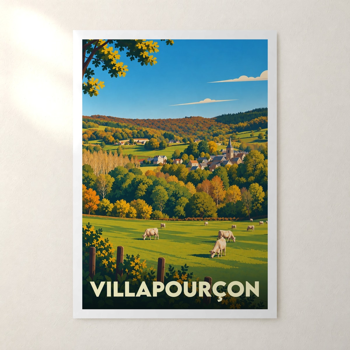 Affiche Villapourçon – sans cadre, accrochée au mur