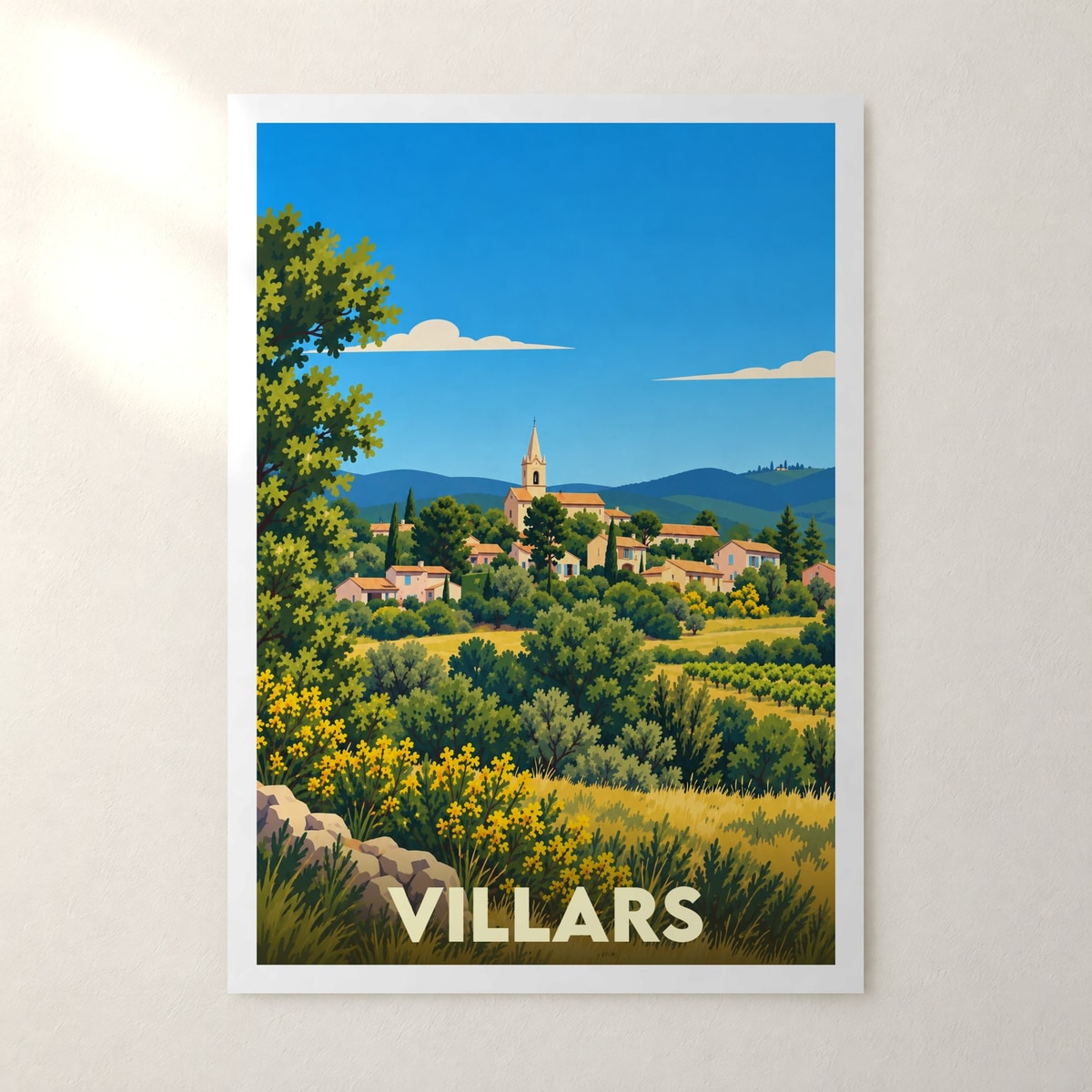 Affiche Villars (Vaucluse) – sans cadre, accrochée au mur