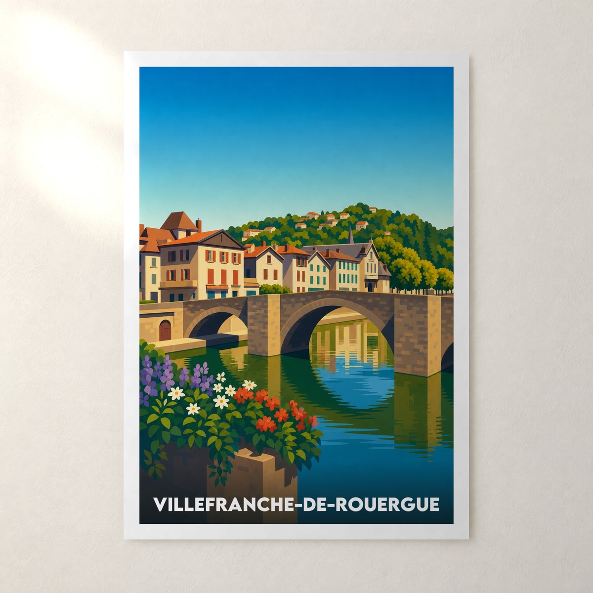 Affiche Villefranche-de-Rouergue – sans cadre, accrochée au mur