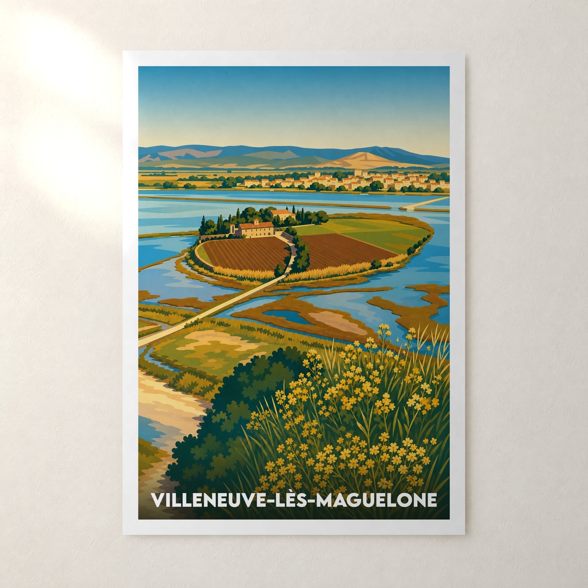 Affiche Villeneuve-lès-Maguelone – sans cadre, accrochée au mur