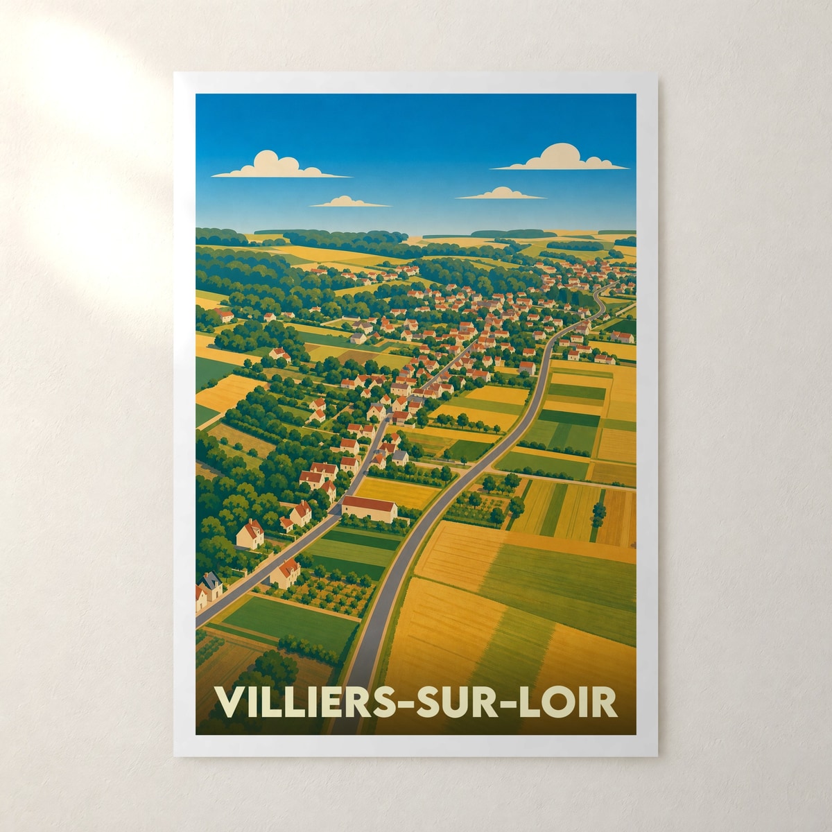 Affiche Villiers-sur-Loir – sans cadre, accrochée au mur